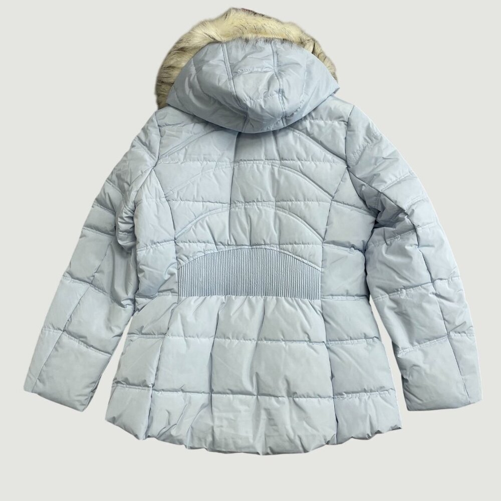 Nautica Women's L Light Blue Puffer Jacket Hooded Full Zip JCK135 - Picture 7 of 16